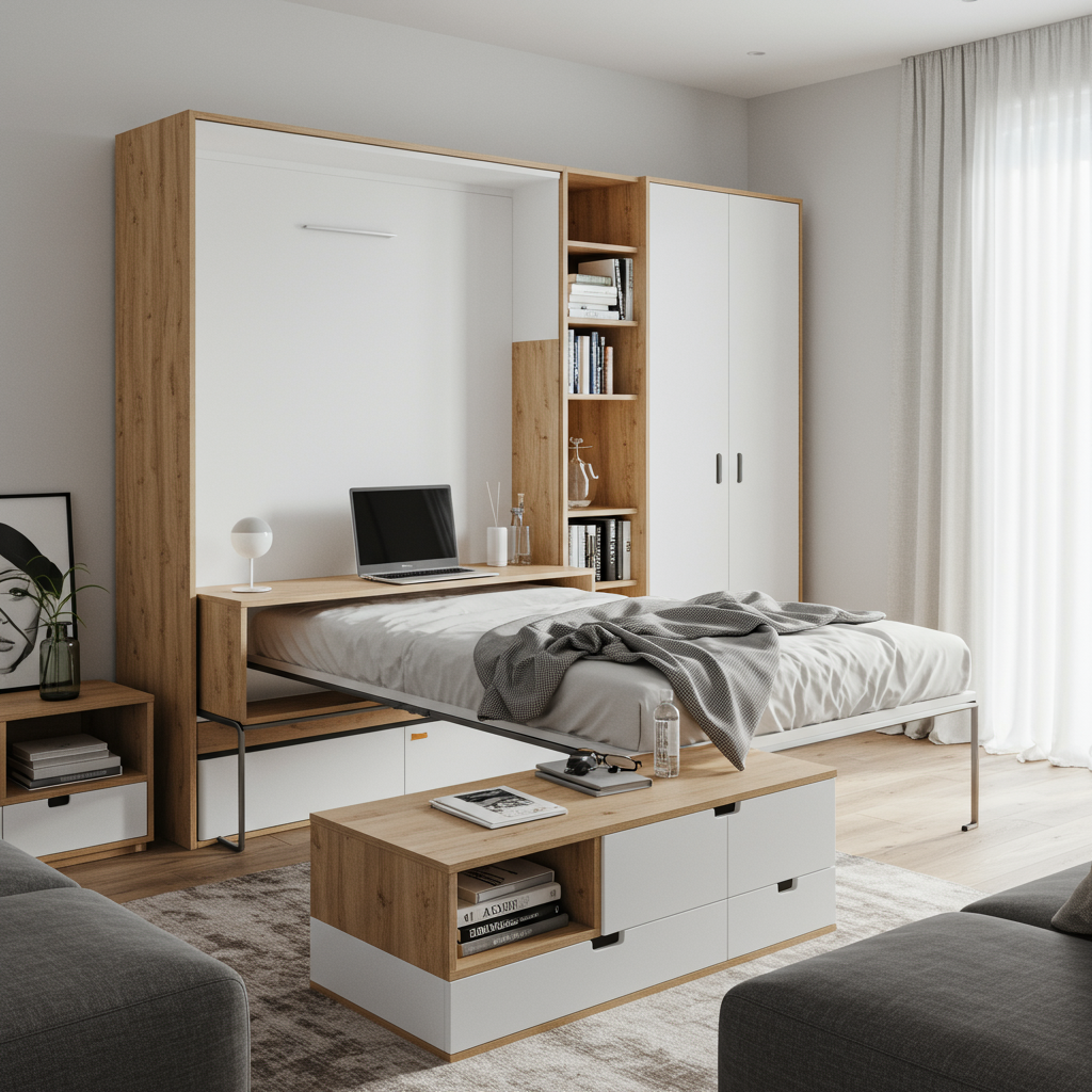 Thiết kế nhà nhỏ 2025 Dùng nội thất thông minh – gập, giấu, trượt
