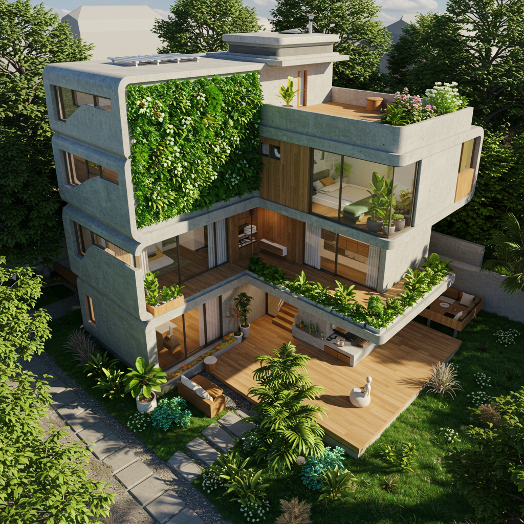 Xu hướng kết hợp vật liệu mới trong thiết kế nhà hiện đại 2025