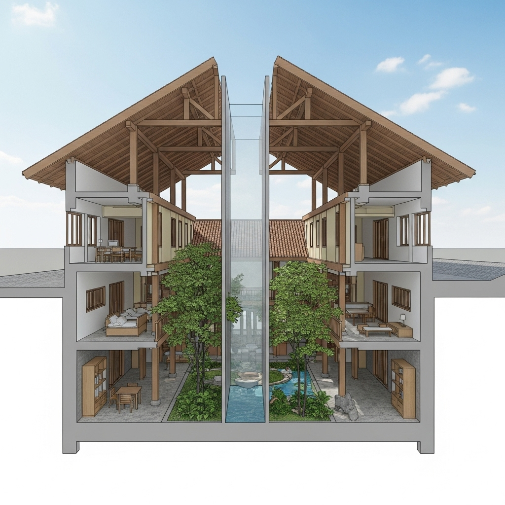 Thiết kế nhà có giếng trời, sân trong là gì?