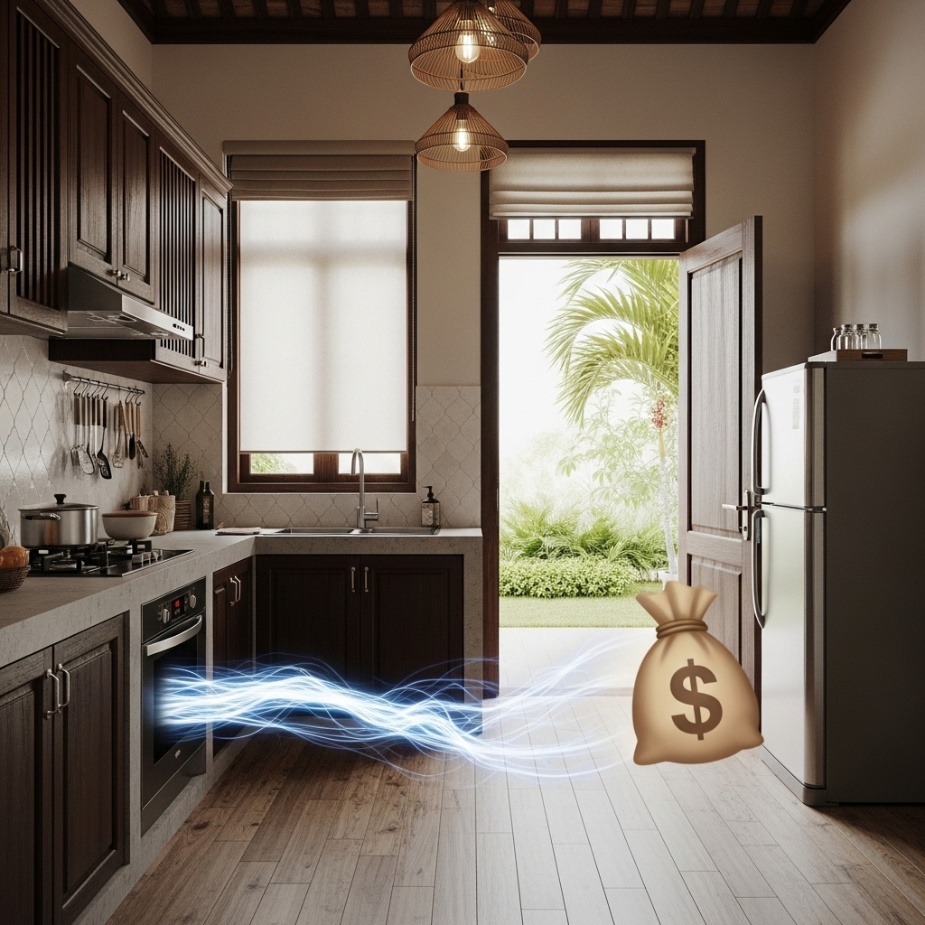 Phong thủy nhà phố 2025: Bếp đối diện cửa chính hoặc cửa sau – Khó giữ tiền