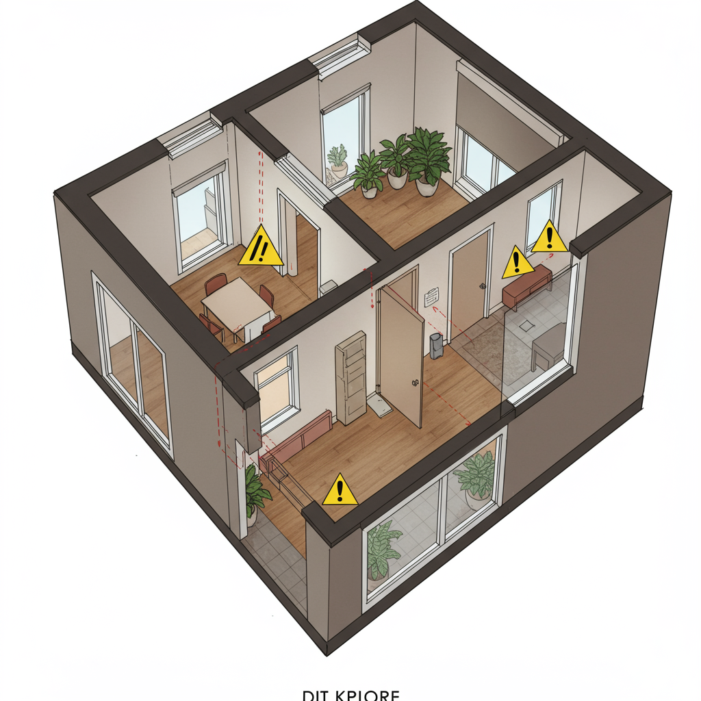 Không Đặt Cửa Sổ – Cửa Chính Gần Góc Tường Hoặc Cột Nhà