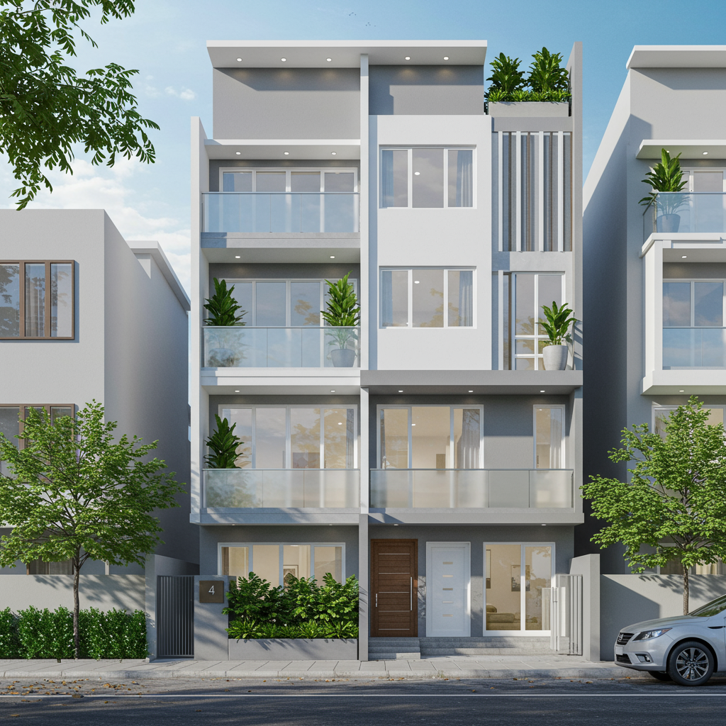 mặt tiền nhà phố 5m