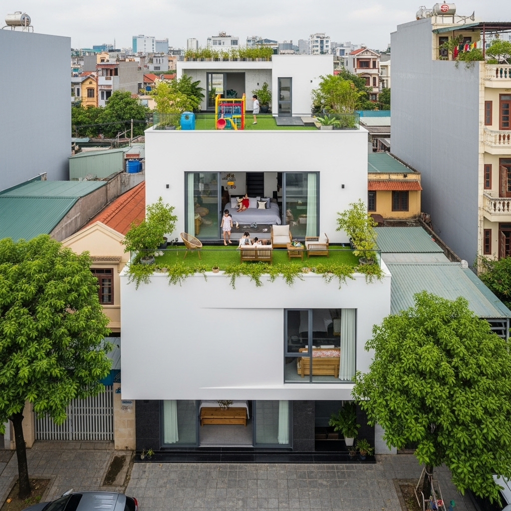 Nhà Cấp 4 Mái Bằng Hiện Đại