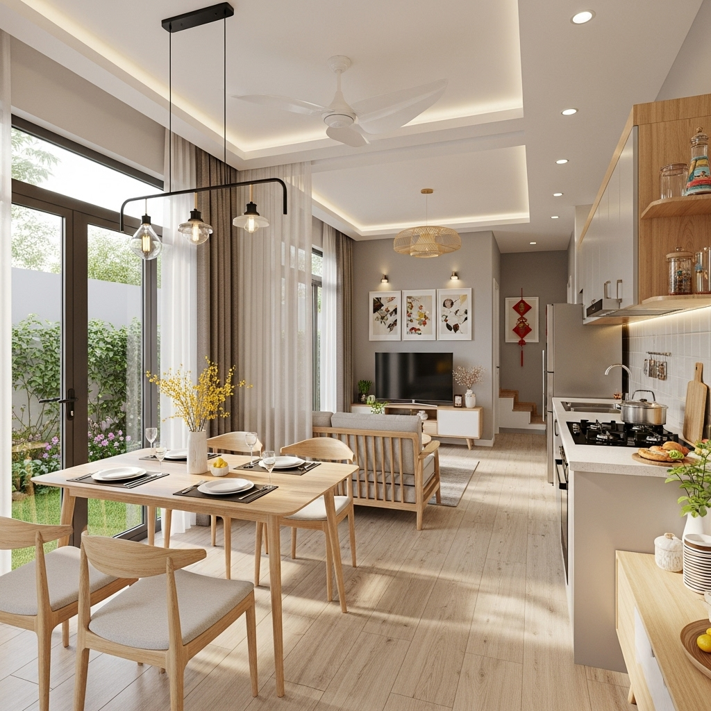 Thiết Kế Ngôi Nhà Nhỏ & Bố Trí Không Gian Mở, Liền Mạch