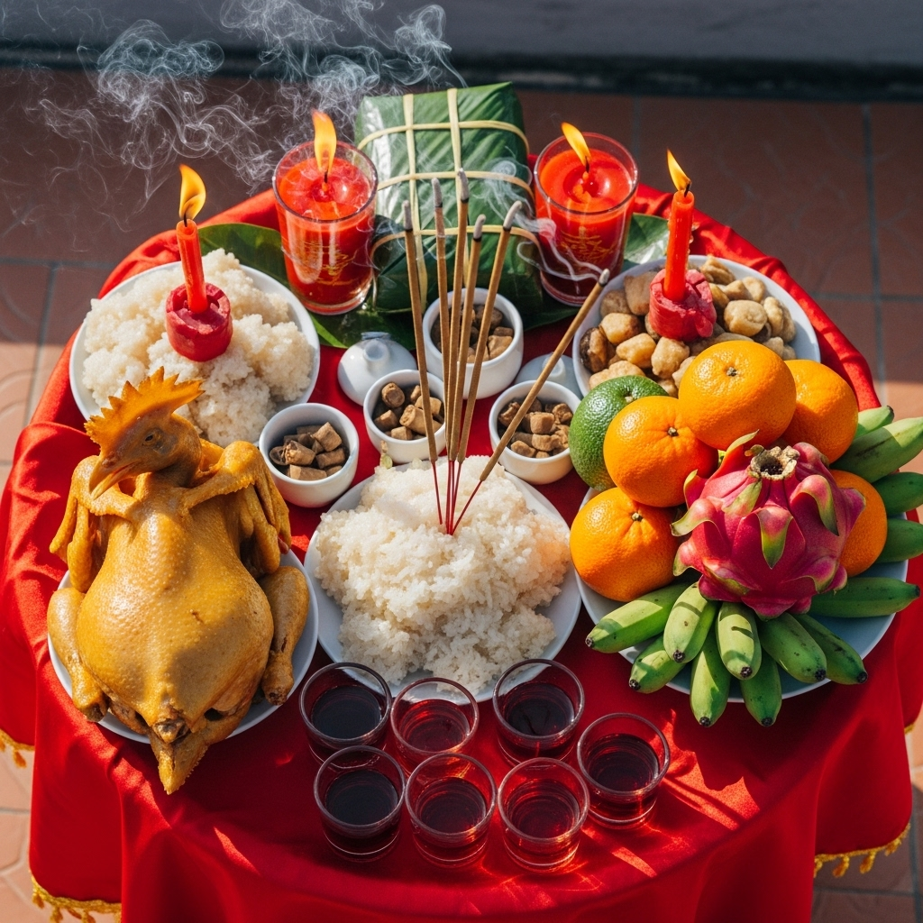 Chuẩn bị mâm lễ cúng cất nóc