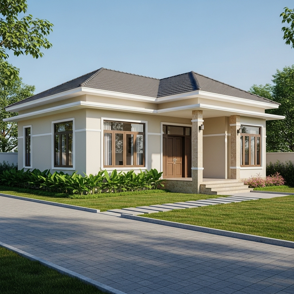 Top 10 Mẫu - Nhà Cấp 4 Hình Chữ L