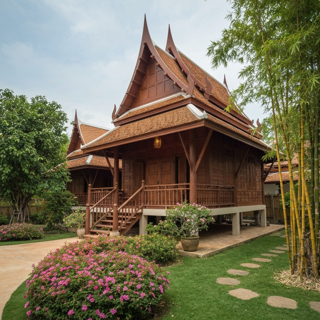Nhà mái Thái, mái Nhật – Hòa quyện truyền thống và hiện đại