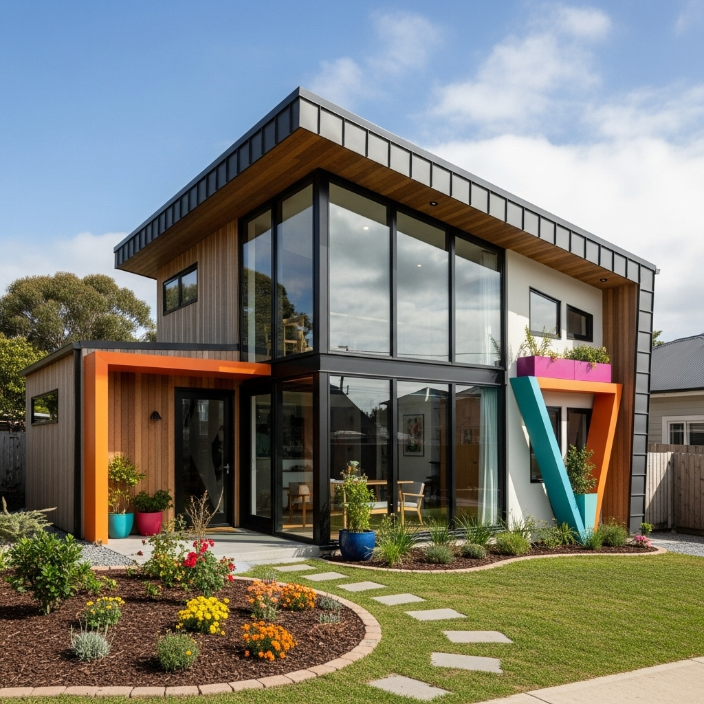 Mẫu nhà cấp 4 có gác lửng mái bằng