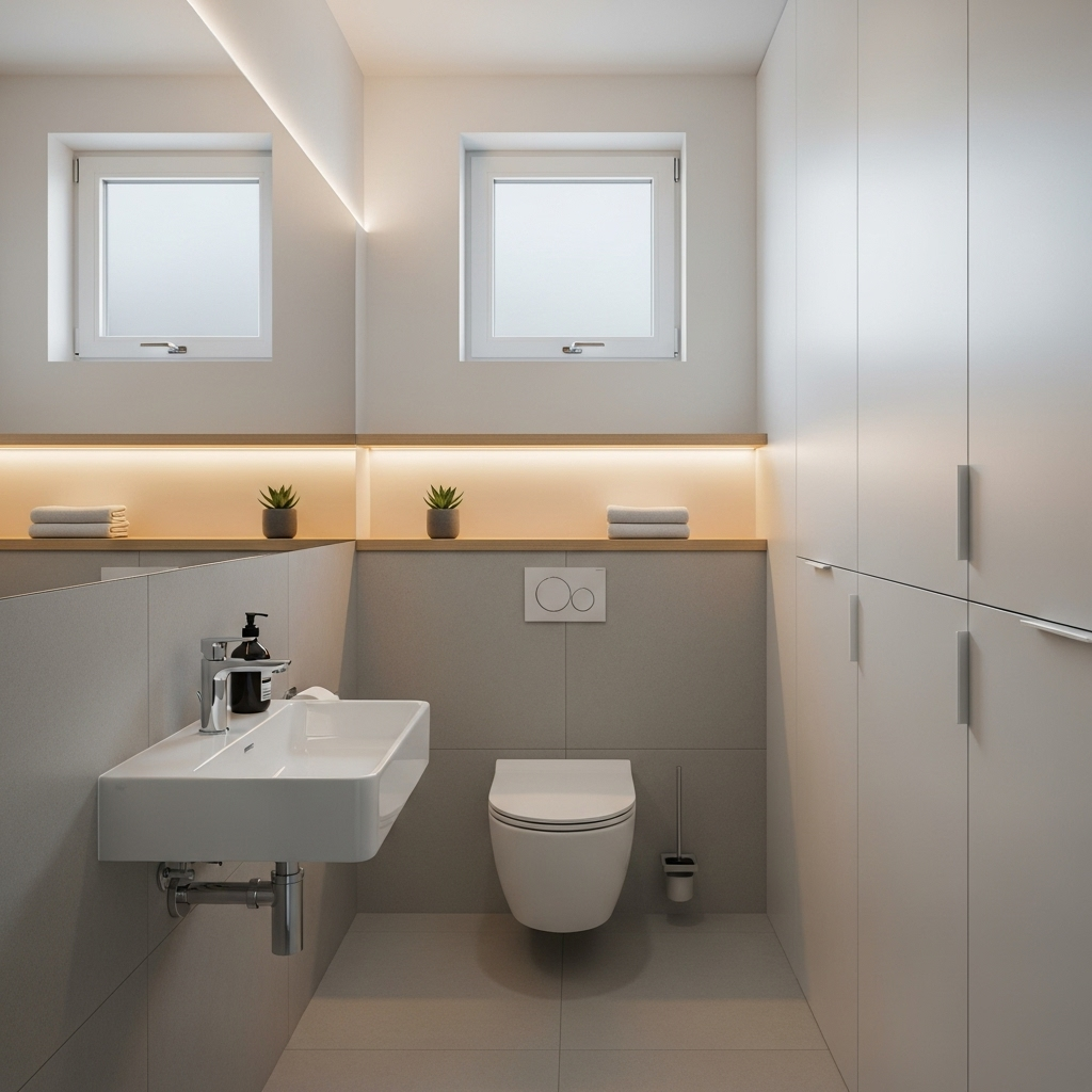 Tối ưu không gian với thiết kế tối giản, Cải Tạo Phòng Tắm