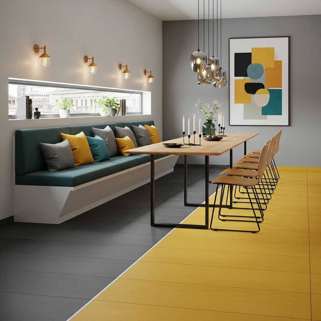 Lý do gạch lát hai tone và ghế banquette quay trở lại