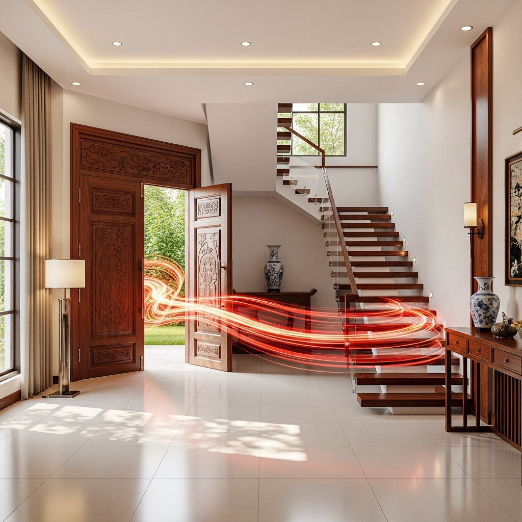 Lỗi 2 – Cầu thang đối diện cửa chính, lỗi phong thủy