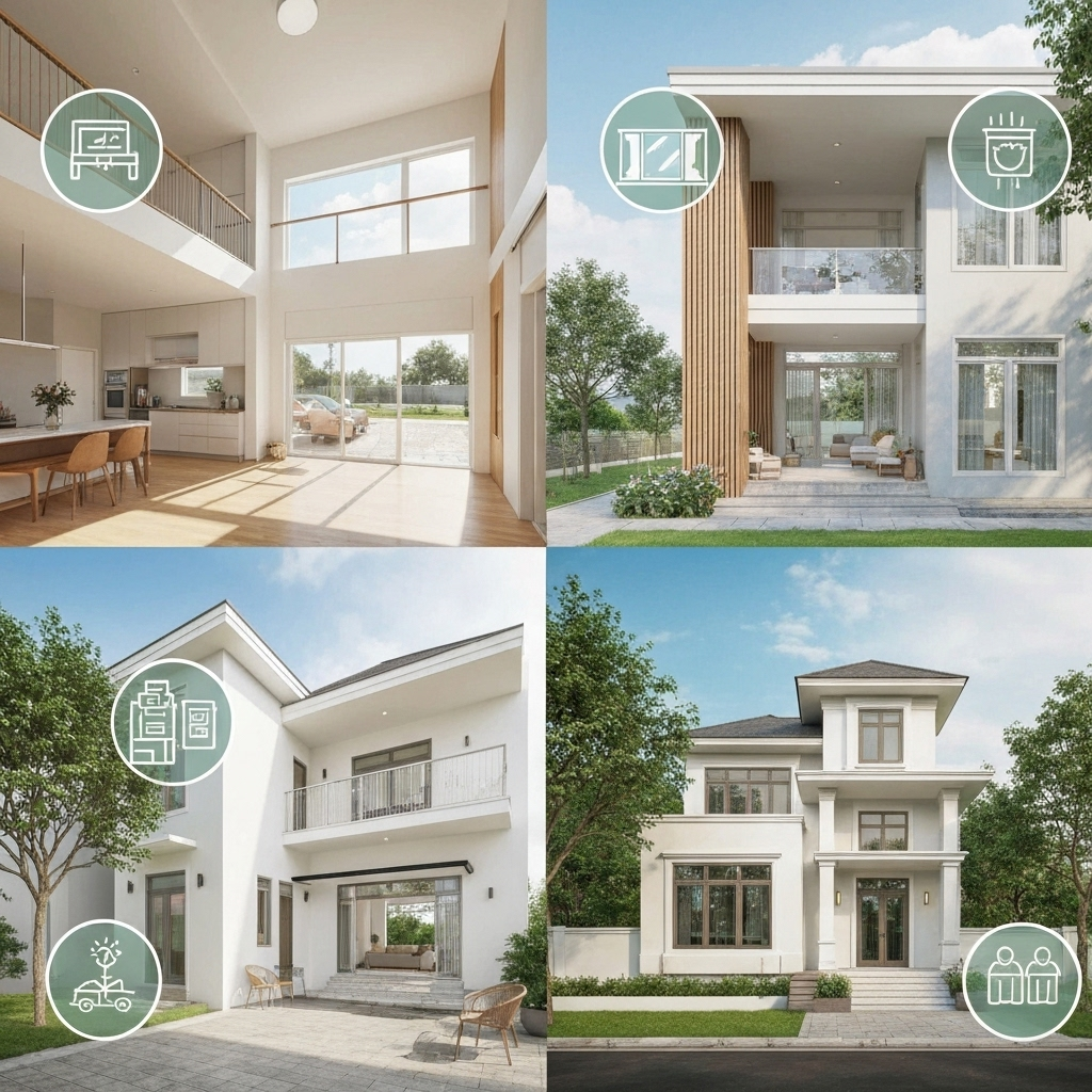 Ưu điểm của nhà 2 tầng phong cách tối giản