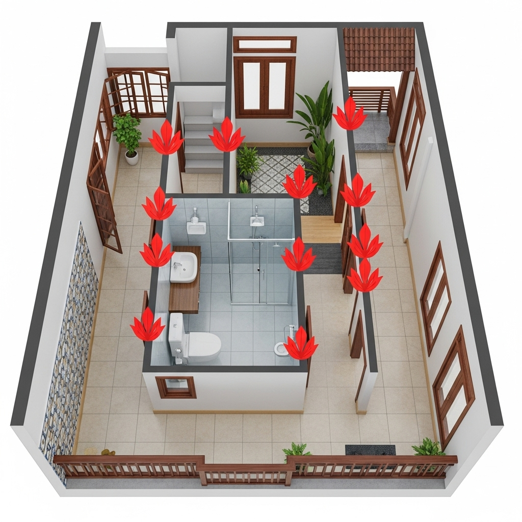 Nhà vệ sinh đặt sai chỗ – “Tụ âm, sinh uế khí”