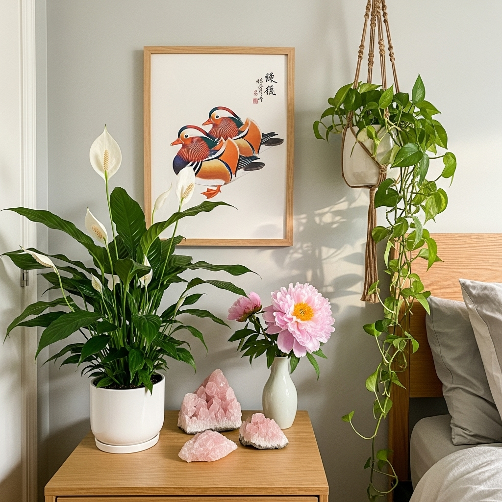 phong thủy phòng ngủ, Vật phẩm và cây phong thủy trong phòng ngủ