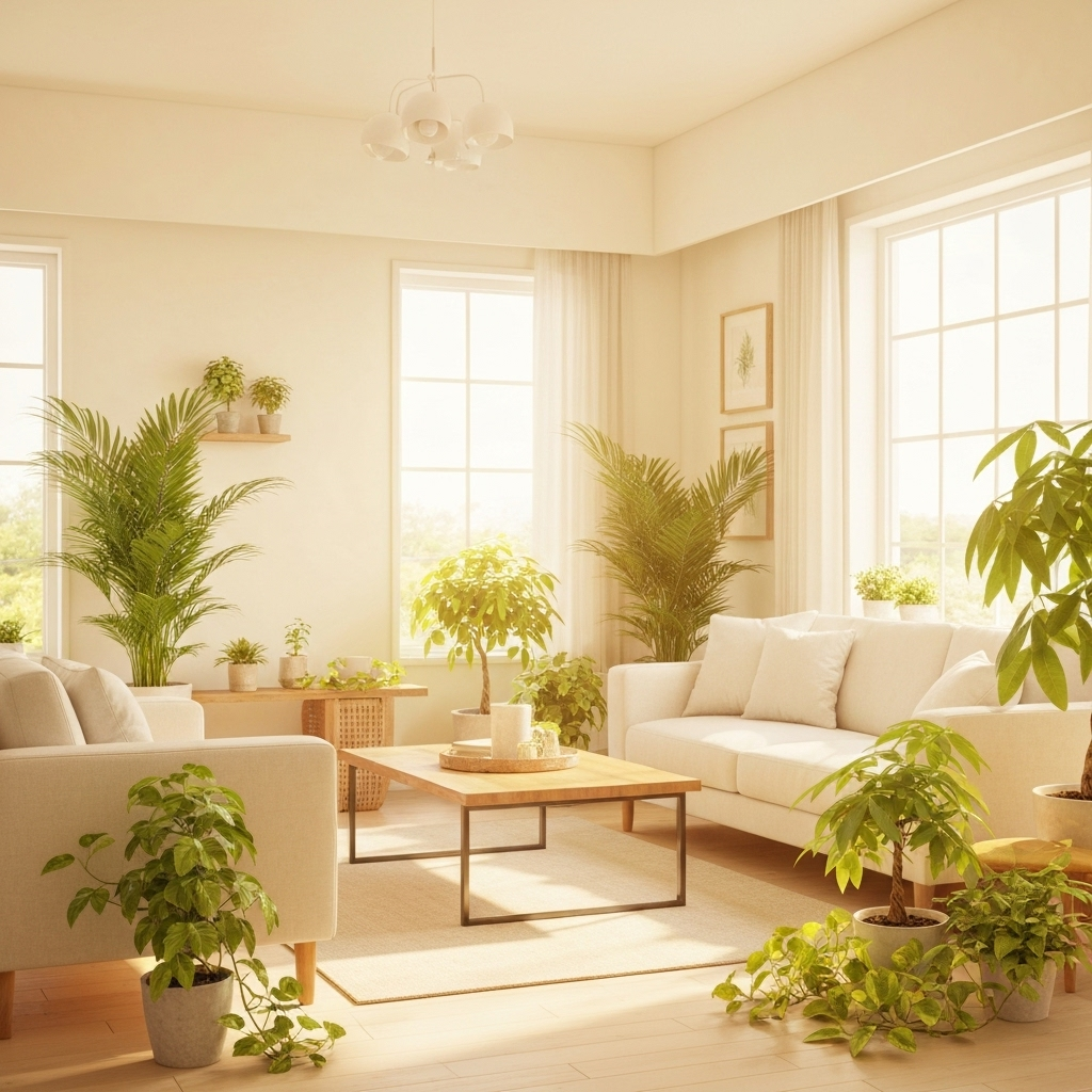 Thêm cây xanh & phụ kiện tinh tế để cân bằng năng lượng