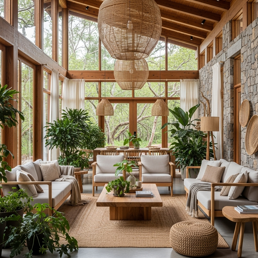 Xu hướng 1: Thiết kế nội thất bền vững – “Green Living” lên ngôi