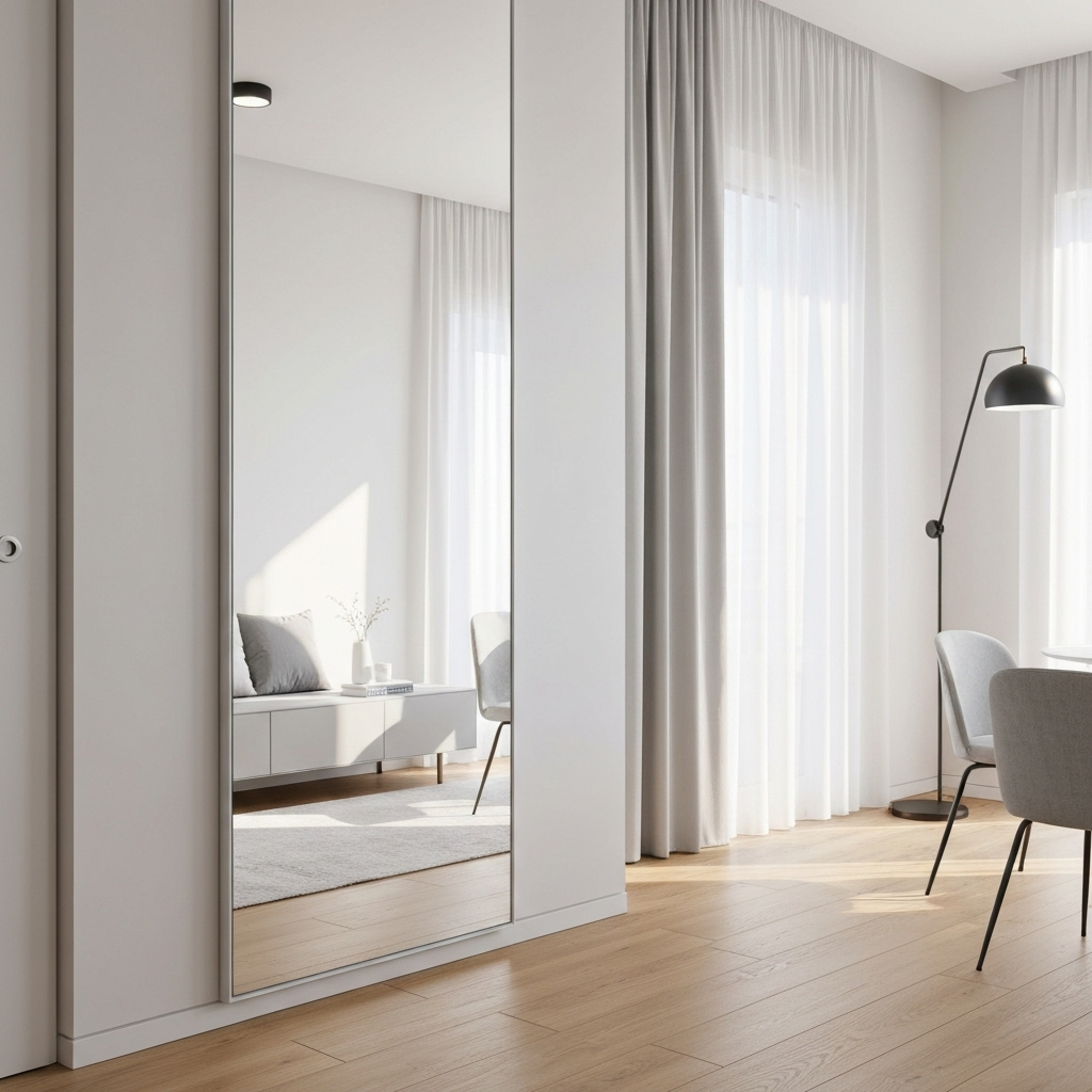 Thiết kế nội thất thông minh với gương để “nhân đôi” không gian