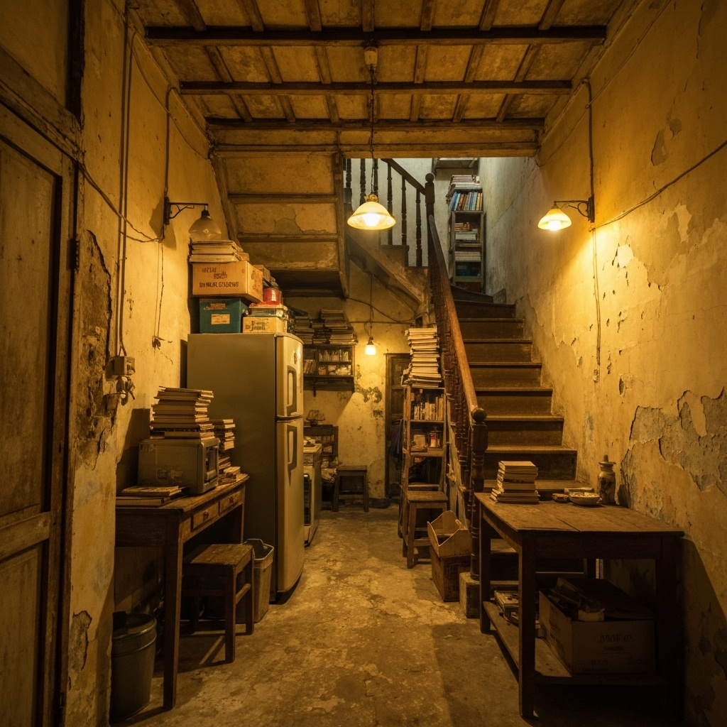 Trước cải tạo – Nhà ống cũ, chật chội và thiếu sáng