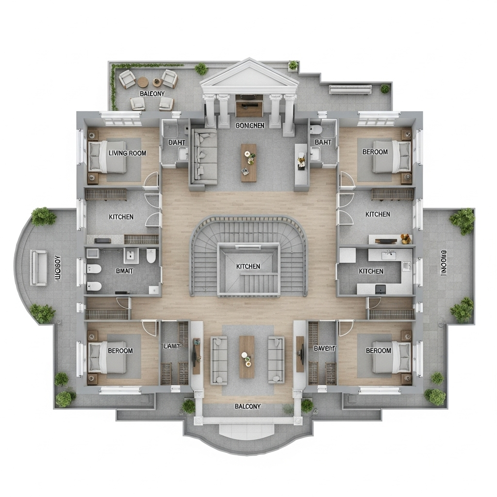 Gợi ý bố trí công năng biệt thự tân cổ điển