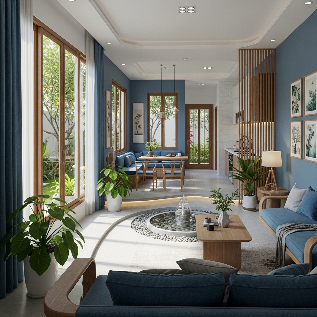 Cách bố trí không gian hợp phong thủy, Mệnh Thủy xây nhà