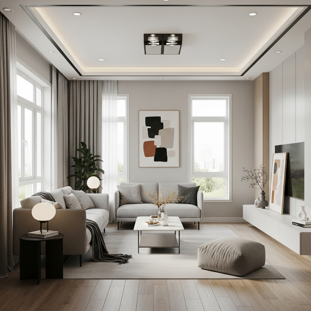 Màu sắc và trang trí tối giản, phong cách kiến trúc hiện đại