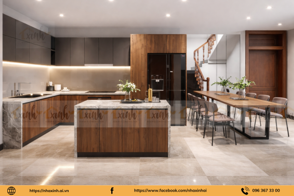 tủ bếp Tone gỗ